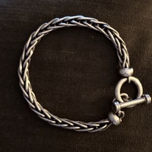 Sterling Silver bracelet from Mexico with toggle clasp.